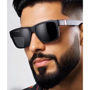 Square Sunglasses Men Sports Shades Polarized UV400 Street Wear Trendy Gafas New